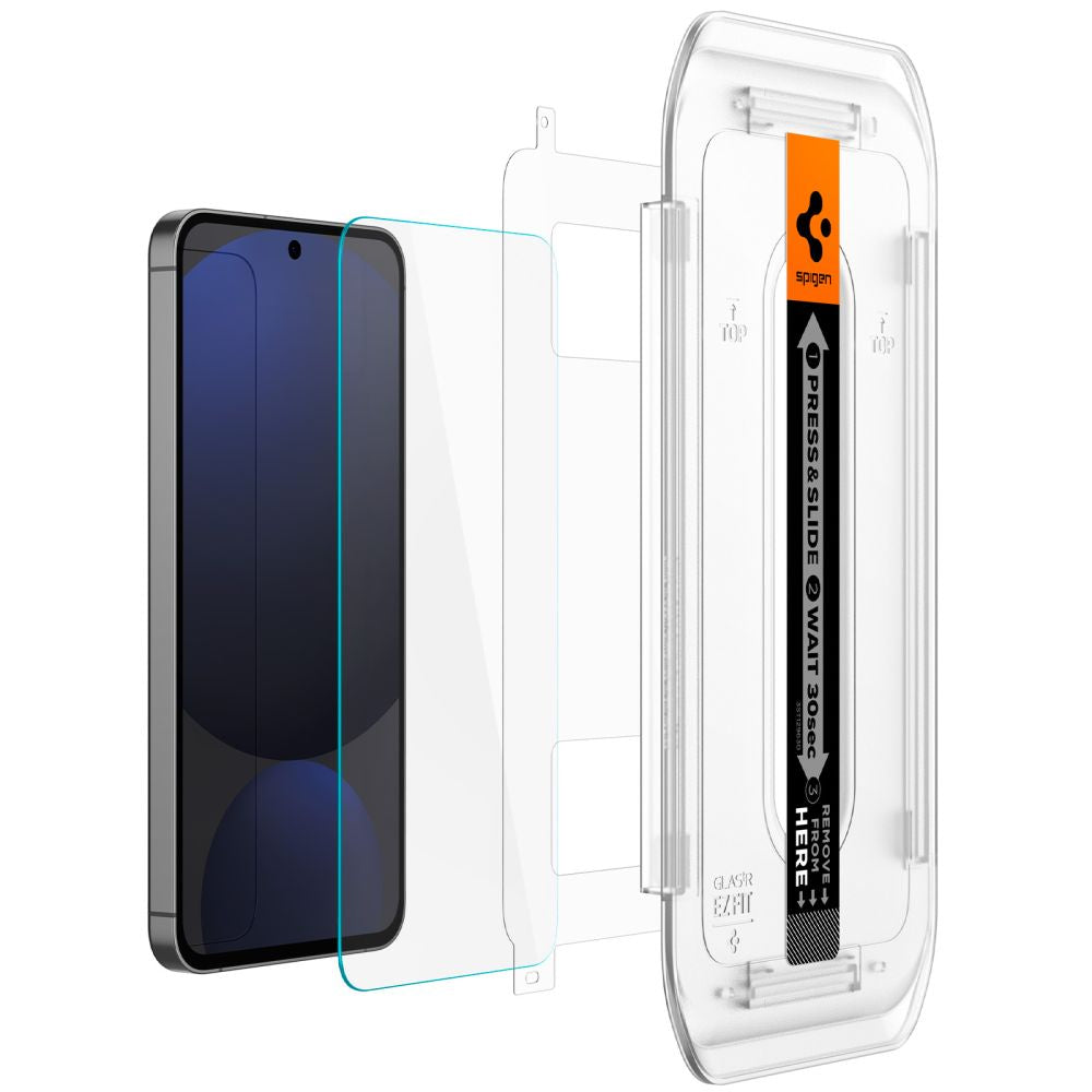Spigen EZ FIT Screen Protector за Samsung Galaxy S24 FE S721, със стъклена защита, с пълно лепило, комплект 2 броя AGL08729