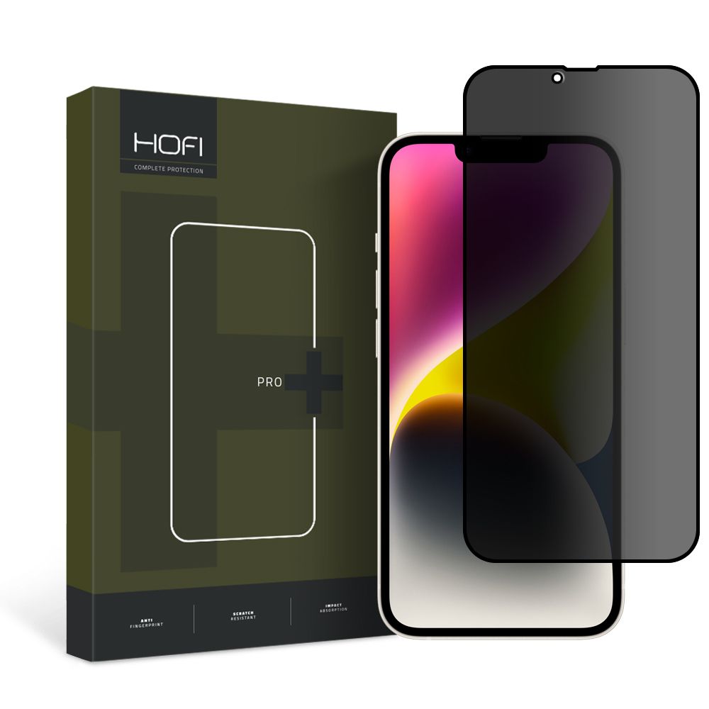 Протектор за екран Privacy HOFI PRO+ за Apple iPhone 14 Plus / 13 Pro Max, закалено стъкло, пълно залепване
