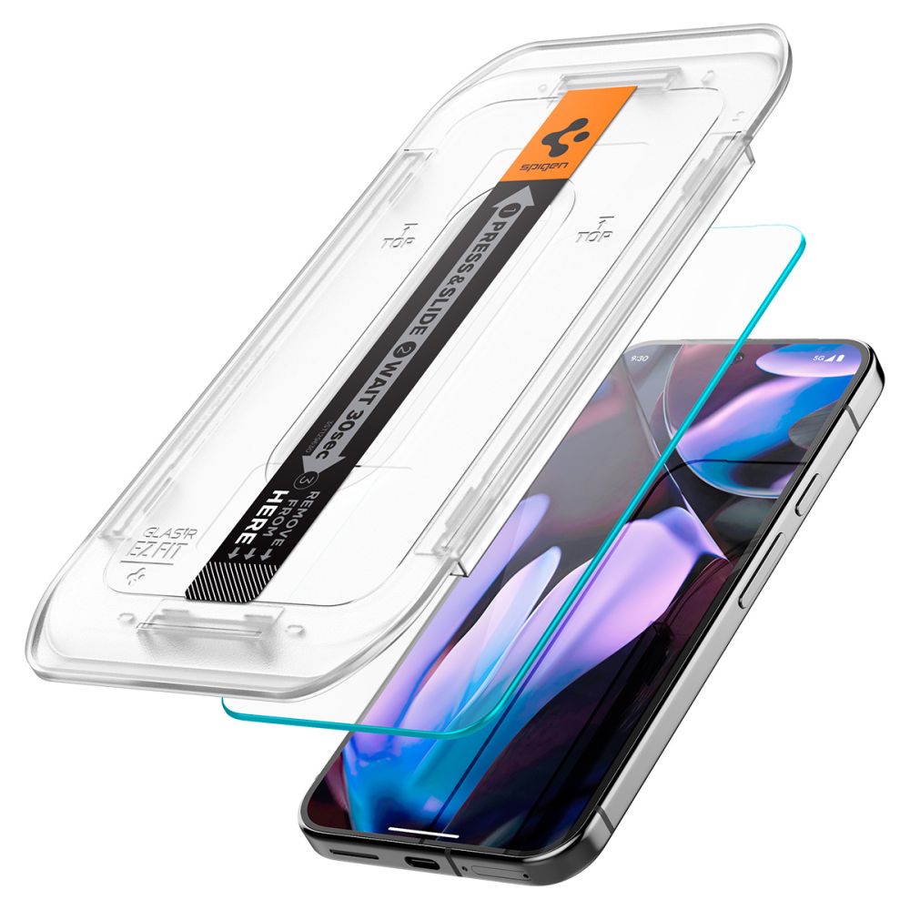 Spigen EZ FIT Защитен екран за Google Pixel 9 / 9 Pro, със стъклена защита, с пълно лепило, комплект 2 броя, 2.5D AGL08442 AGL08442