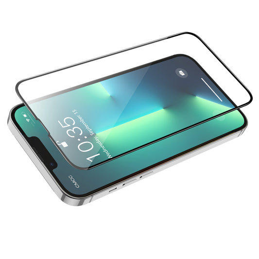 Защитно фолио за екран HOCO G16 за Apple iPhone 16e / 14 / 13 Pro / 13, Закалено стъкло, Пълно лепило, 5D, Черно