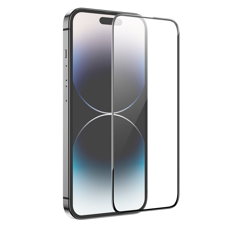 Защитно фолио за екран HOCO G16 за Apple iPhone 14 Pro, закалено стъкло, пълно лепило, 5D, черно