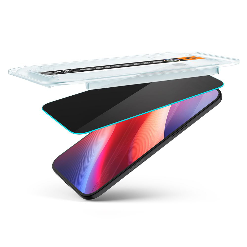 Фолио за защита на екрана Privacy Spigen GlastR EZ FIT за Apple iPhone 17 Air, закалено стъкло, пълно залепване, комплект от 2 броя.