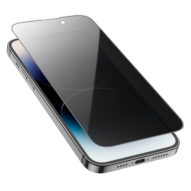 Защитно фолио за екран Privacy HOCO G15 за Apple iPhone 16 Plus / 15 Plus, Закалено стъкло, Пълно лепило, 5D