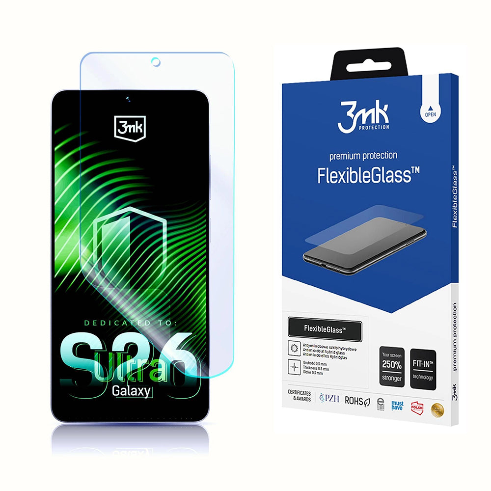 Фолио за защита на екрана 3MK FlexibleGlass за Samsung Galaxy S26 Ultra S948, Гъвкаво стъкло, Пълно залепване