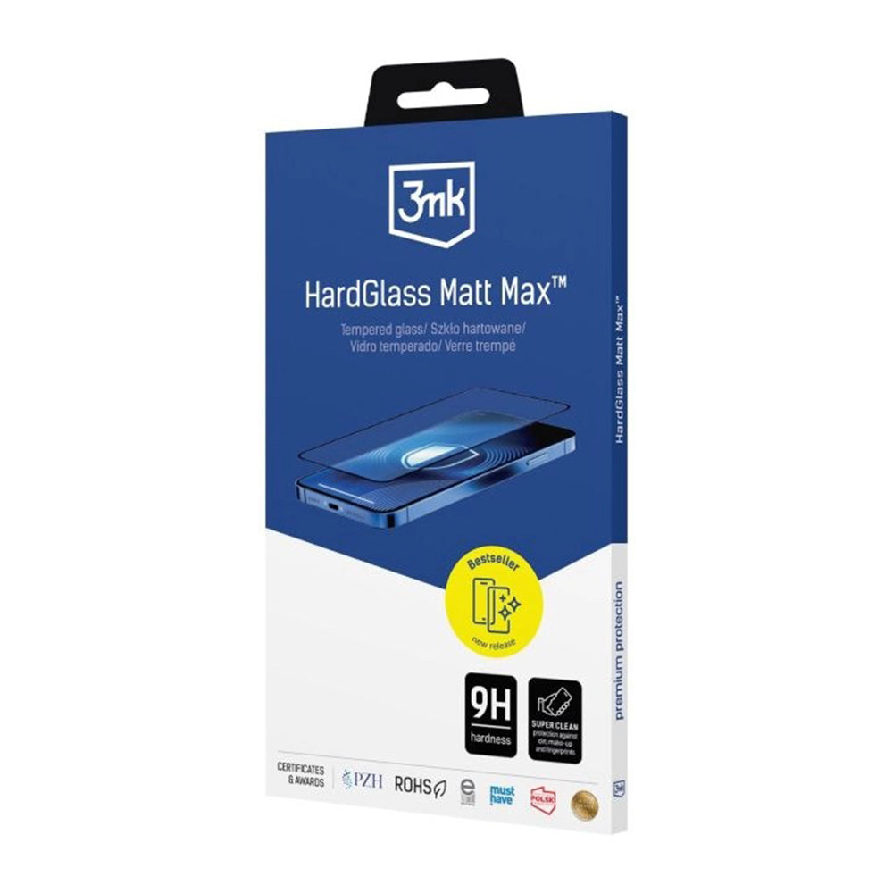 Фолио за защита на екрана 3MK HardGlass за Samsung Galaxy S26 Ultra S948, Закалено стъкло, Пълно лепило, Черно