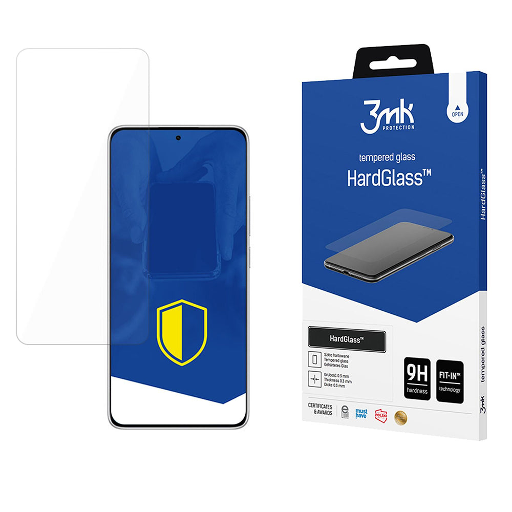 Протектор за екран 3MK HardGlass за Xiaomi Redmi Note 14 5G / Note 14 4G (Регионален), закалено стъкло, пълно залепване