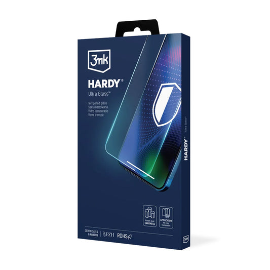 Защитно фолио 3MK Hardy Ultra за Apple iPhone 17 Air, закалено стъкло, Full Glue, черно