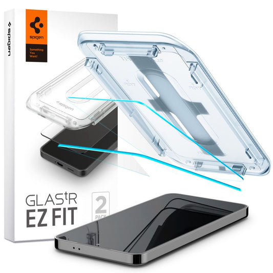 СКРИЙН ПРОТЕКТОР Spigen EZ FIT за Samsung Galaxy S25 S931 / S24 S921, със стъклена защита, пълно залепване, комплект 2 броя
