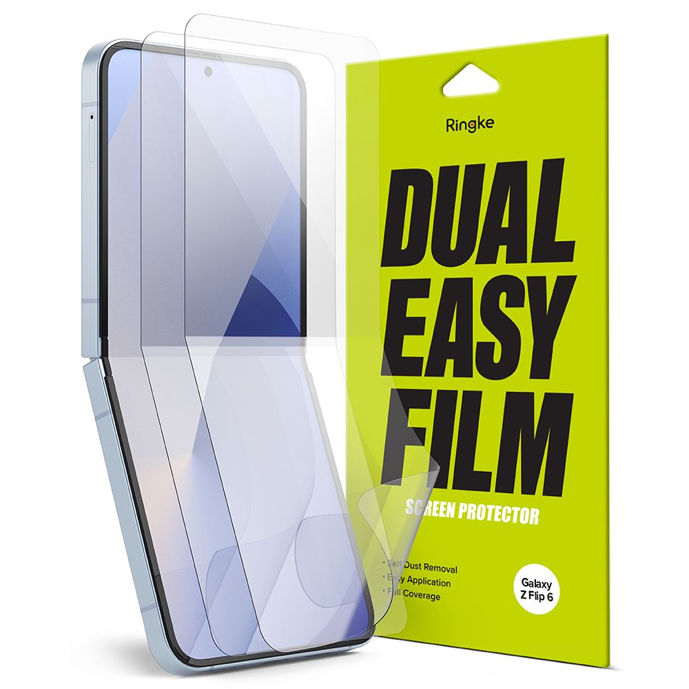 Защитно фолио Ringke Dual Easy за вътрешен екран на Samsung Galaxy Z Flip6 F741, Пластмаса, Комплект 2 броя