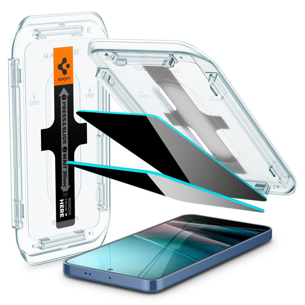 Spigen GlastR EZ FIT HD Privacy Screen Protector for Samsung Galaxy S25+ S936 / S24+ S926, Tempered Glass, Full Glue, Set of 2 Pieces