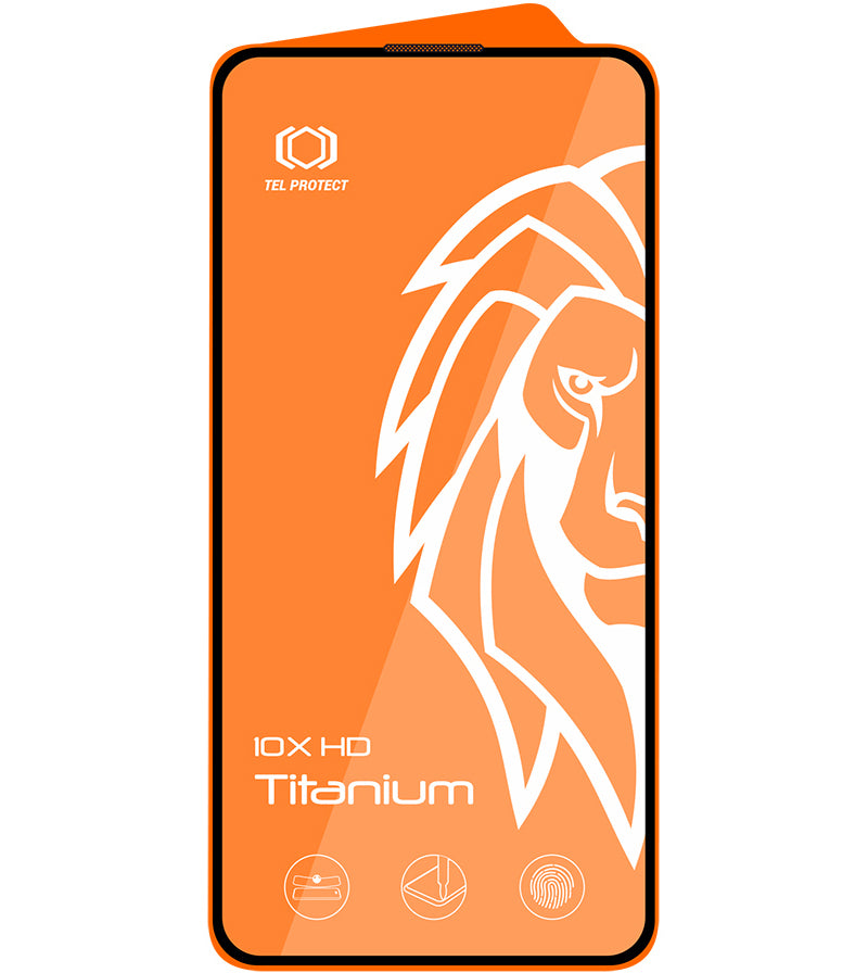 Протектор за екран Tel Protect 10X HD Plus Titanium за Apple iPhone 18 Pro Max / 17 Pro Max, закалено стъкло, Full Glue, черен