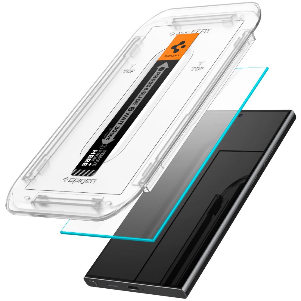 Spigen EZ FIT Screen Protector за Samsung Galaxy S24 Ultra S928, със стъклена защита, пълно лепило, комплект 2 броя