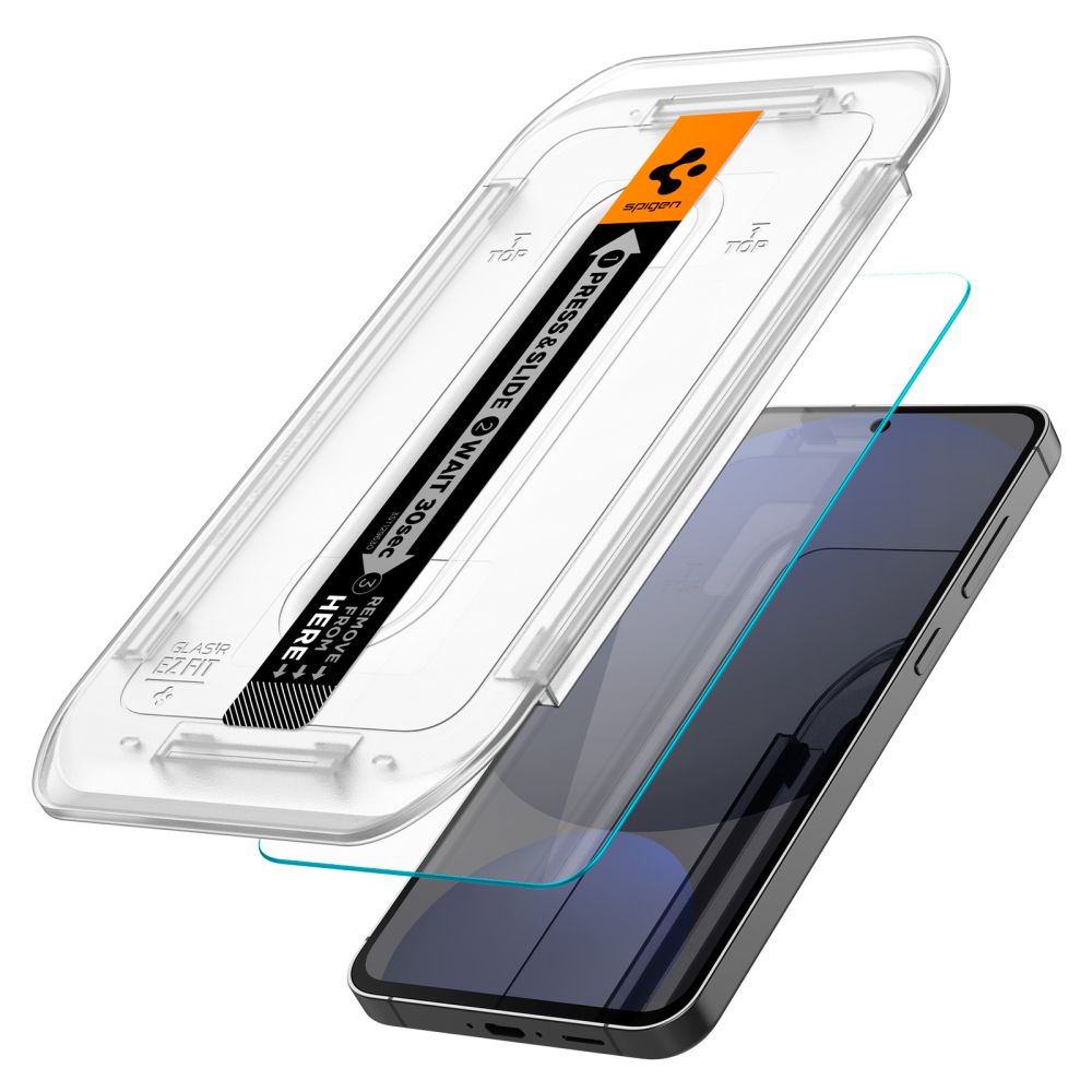 Spigen EZ FIT Screen Protector за Samsung Galaxy S24 FE S721, със стъклена защита, с пълно лепило, комплект 2 броя AGL08729
