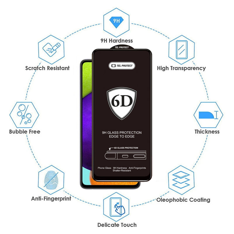 OEM защитно фолио за екран за Samsung Galaxy S26 S942, закалено стъкло, пълно залепване, 6D, черно