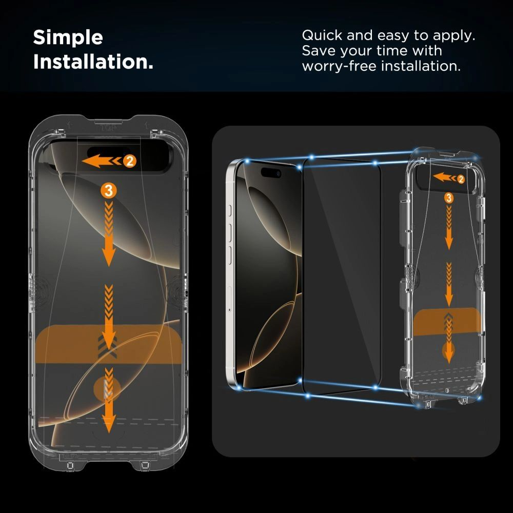 Защитно фолио за екран Tech-Protect Quick Set+ за Apple iPhone 17, Закалено стъкло, Пълно лепило, Комплект 2 броя, Черно
