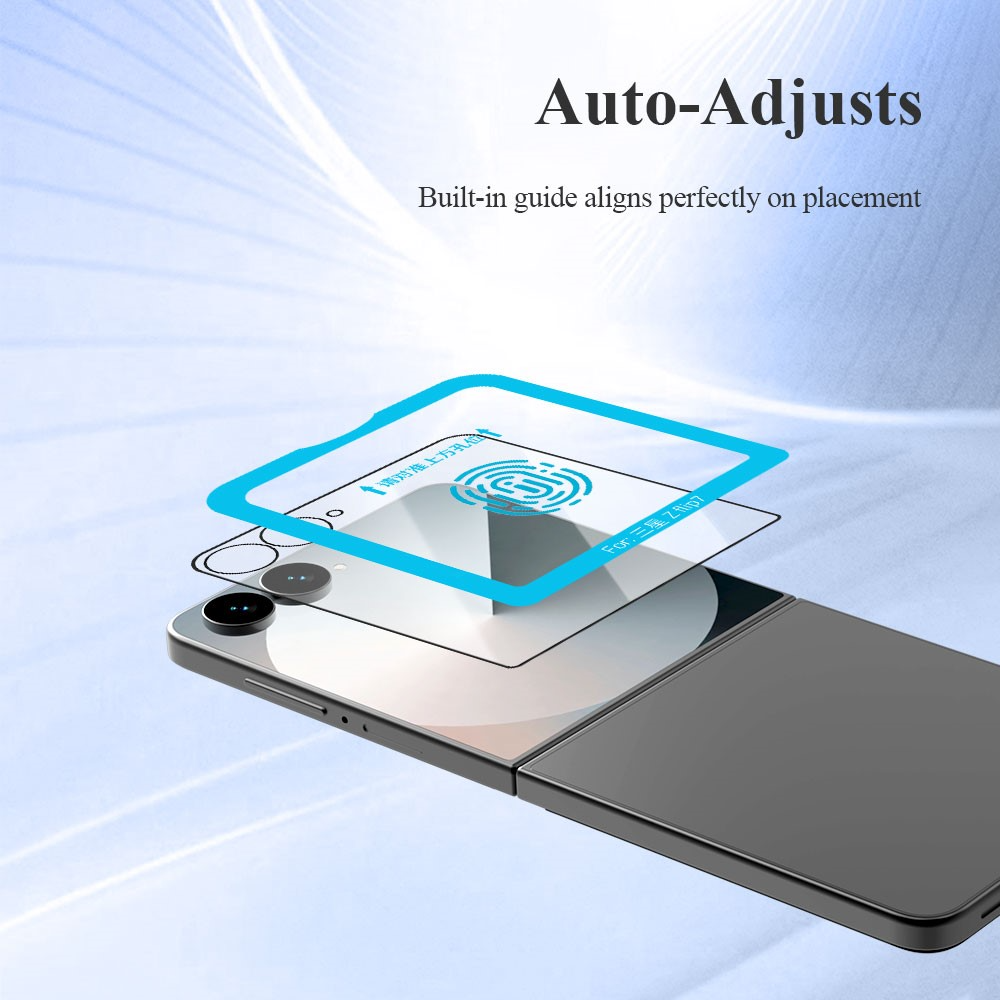 Протектор за външен екран Lereach за Samsung Galaxy Z Flip8 F776 / Galaxy Z Flip7 F766, закалено стъкло, пълно залепване, комплект от 2 броя, черен