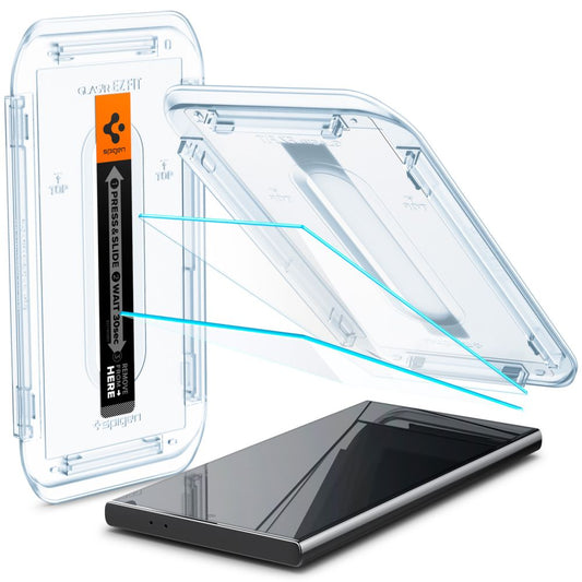 Spigen EZ FIT Screen Protector за Samsung Galaxy S24 Ultra S928, със стъклена защита, пълно лепило, комплект 2 броя