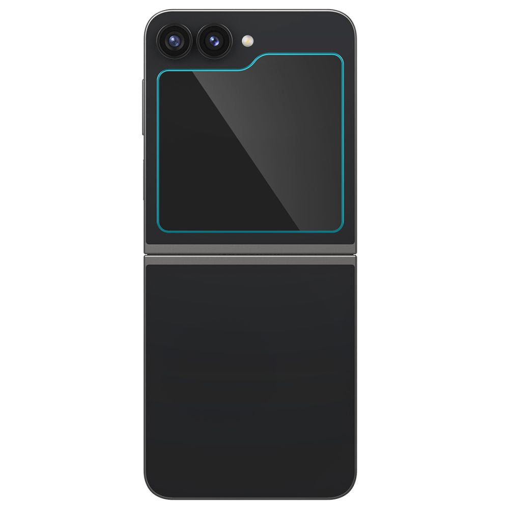 Защитно фолио за външен екран Spigen GlastR EZ FIT за Samsung Galaxy Z Flip6 F741, закалено стъкло, пълно залепване, комплект от 2 броя AGL07972