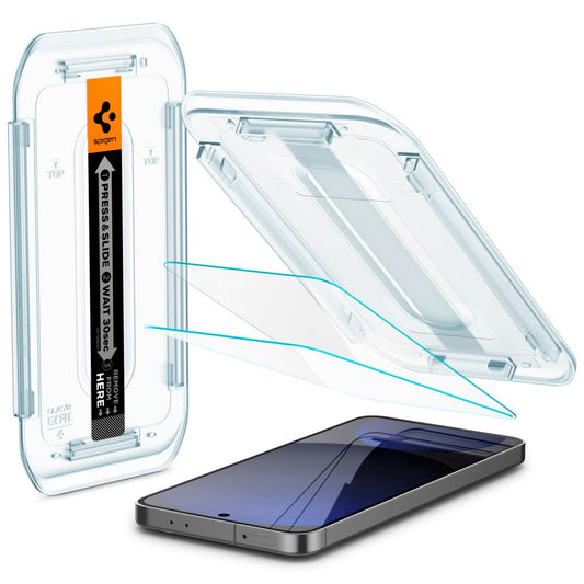 Spigen EZ FIT Screen Protector за Samsung Galaxy S24 FE S721, със стъклена защита, с пълно лепило, комплект 2 броя AGL08729