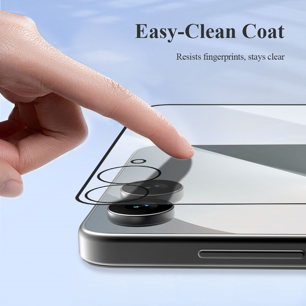 Протектор за външен екран Lereach за Samsung Galaxy Z Flip8 F776 / Galaxy Z Flip7 F766, закалено стъкло, пълно залепване, комплект от 2 броя, черен