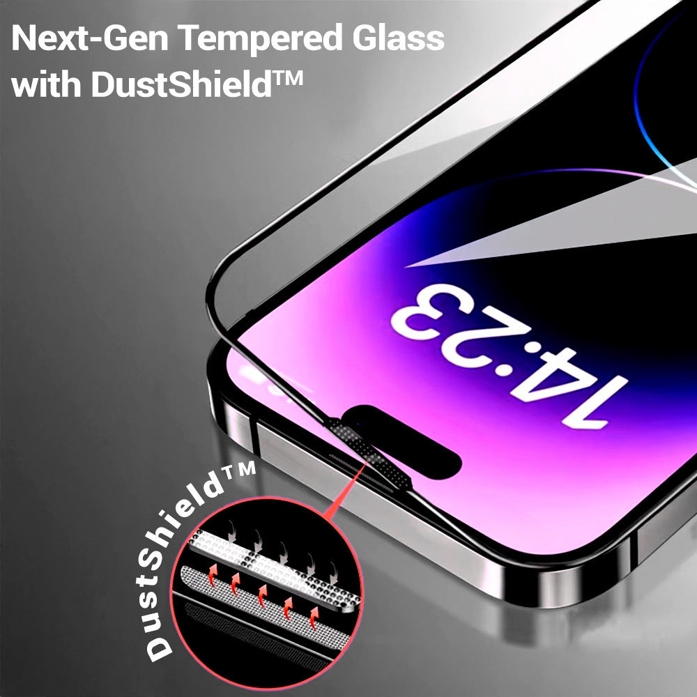 Протектор за екран Privacy Tel Protect 10X Plus Titanium за Apple iPhone 17 / 16 Pro, закалено стъкло, Full Glue