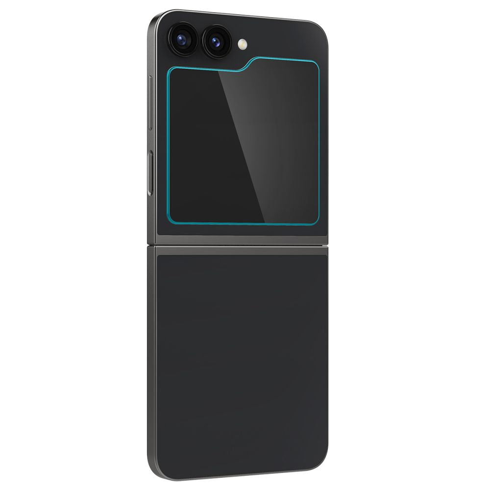 Защитно фолио за външен екран Spigen GlastR EZ FIT за Samsung Galaxy Z Flip6 F741, закалено стъкло, пълно залепване, комплект от 2 броя AGL07972