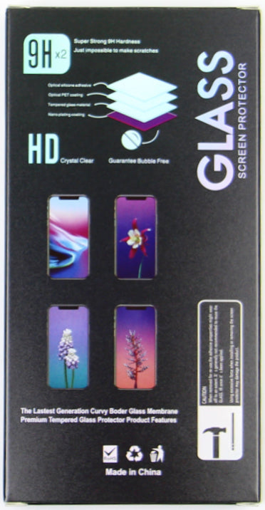 OEM защитно фолио за екран за Apple iPhone 17e / 16e / 14 / 13 Pro, закалено стъкло, пълно залепване, комплект 10 броя, 6D, черно