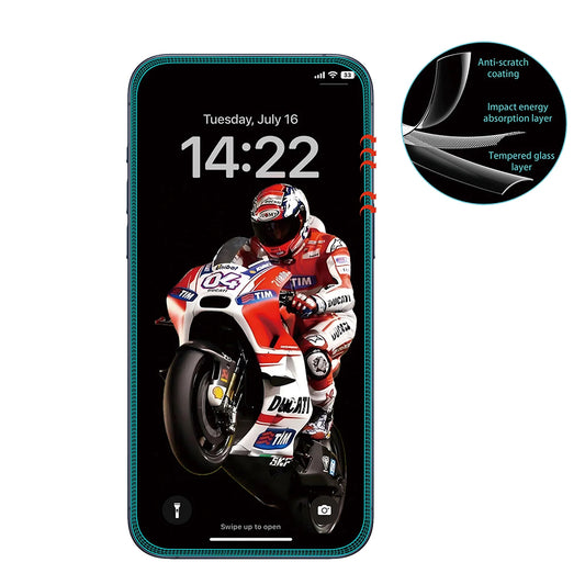 Протектор за екран Anank 5X Reinforced Anti Crack за Apple iPhone 17 Pro Max, Закалено стъкло, Full Glue, 3D, Черен