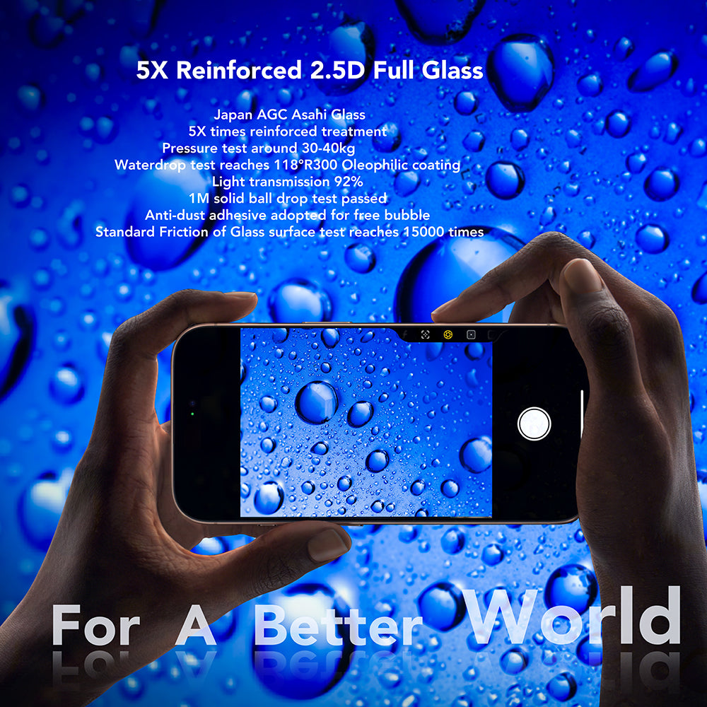 Защитно фолио Anank за екран на Apple iPhone 17 Pro Max, закалено стъкло, пълно лепене, 2.5D, черно