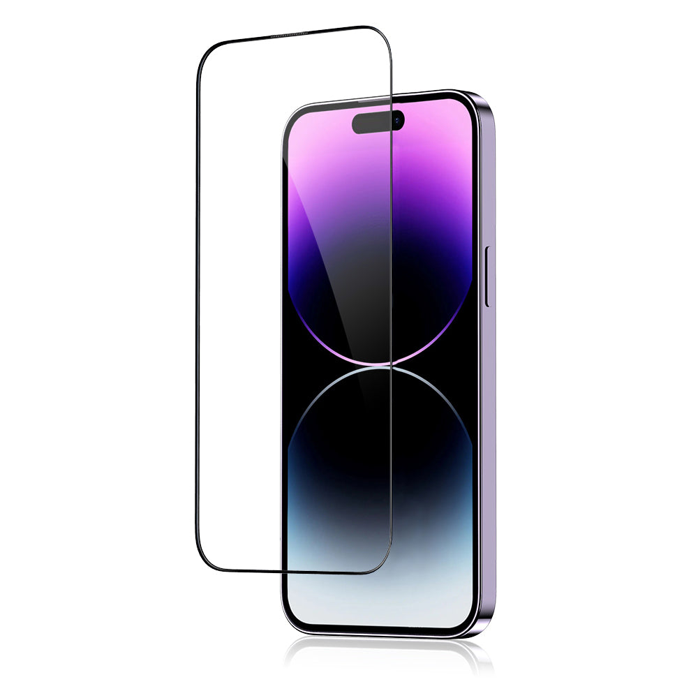 Протектор за екран Blueo Anti-Broken за Apple iPhone 15 Pro Max, закалено стъкло, пълно залепване, черен