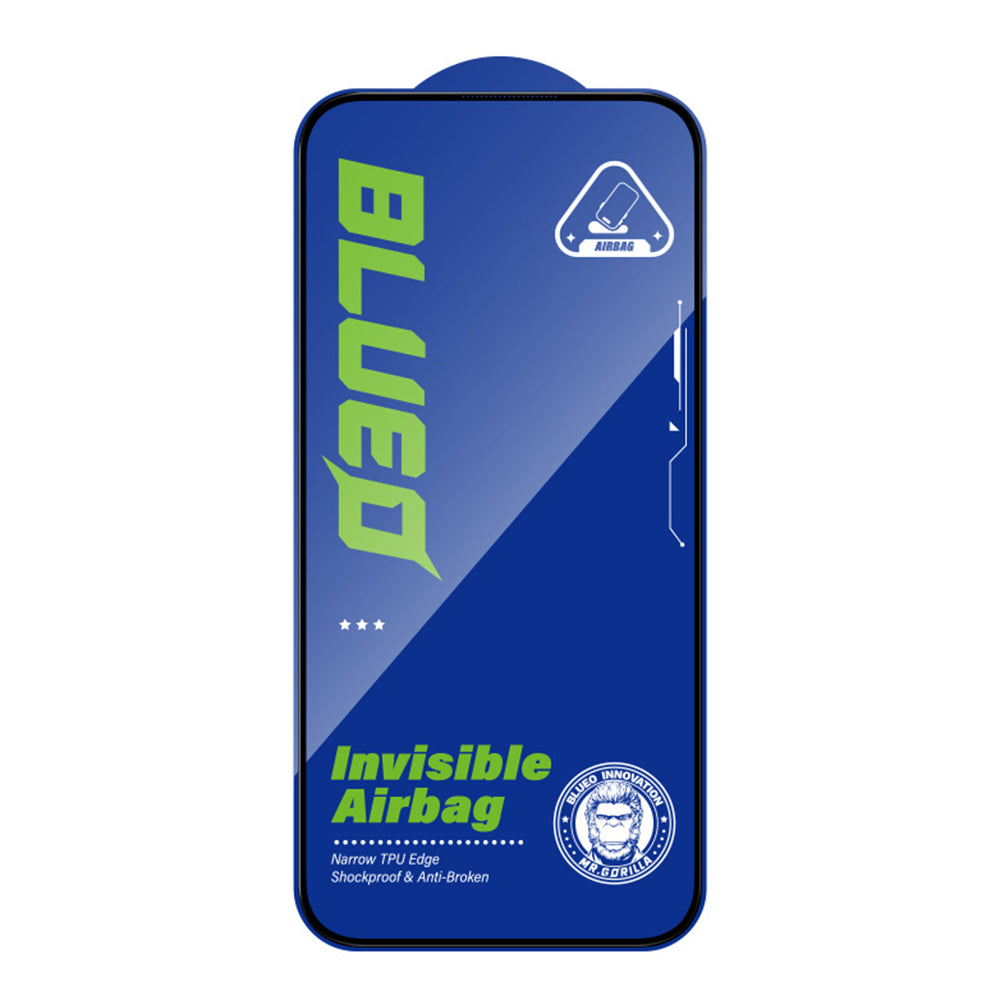 Протектор за екран Blueo Anti-Broken за Apple iPhone 16 Plus / 15 Plus / 14 Pro Max, закалено стъкло, пълно залепване, черен