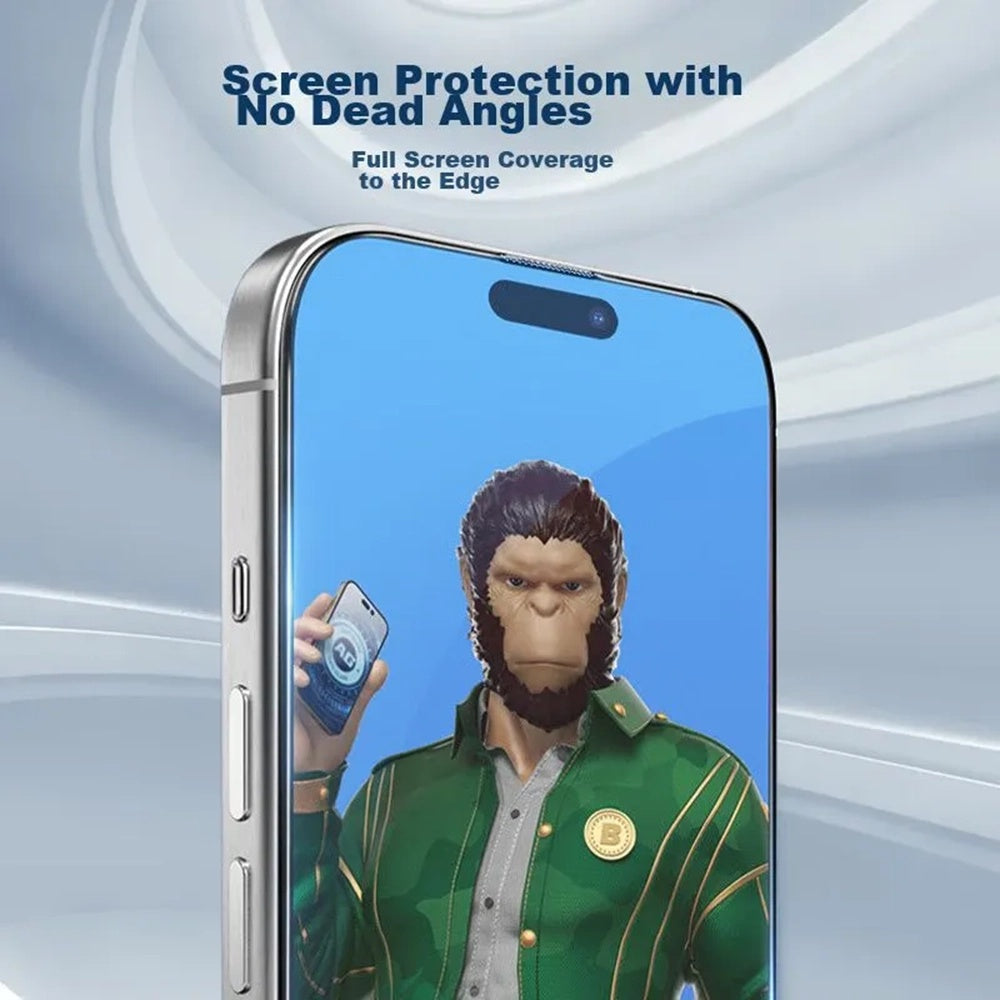 Протектор за екран Blueo Anti-Glare за Apple iPhone 14 Pro, закалено стъкло, пълно залепване, черен