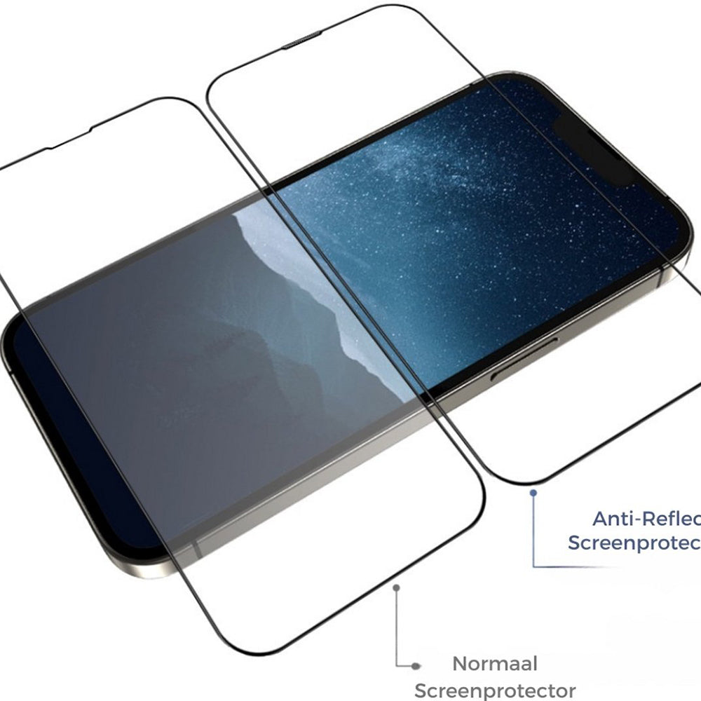 Протектор за екран Blueo Anti-Reflective HD Applicator Pro за Apple iPhone 16 Pro, закалено стъкло, пълно залепване, черен