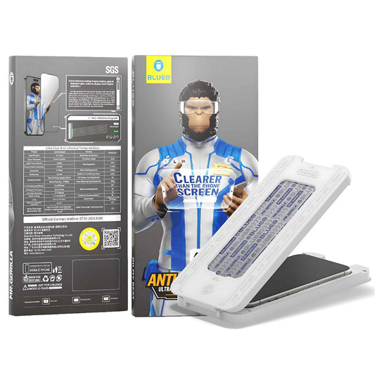 Защитно фолио Blueo Anti-Reflective HD Applicator Pro за Apple iPhone 17 Air, закалено стъкло, Full Glue, черно