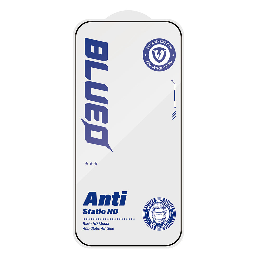 HD антистатично защитно фолио Blueo за екран за Apple iPhone 14 Plus / 13 Pro Max, закалено стъкло, пълно залепване, черно
