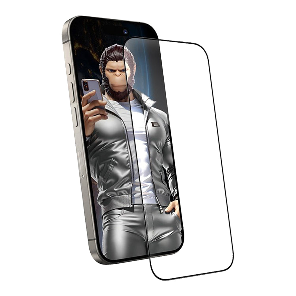Протектор за екран Blueo Anti-Static HD за Apple iPhone 15 Pro, закалено стъкло, пълно залепване, черен