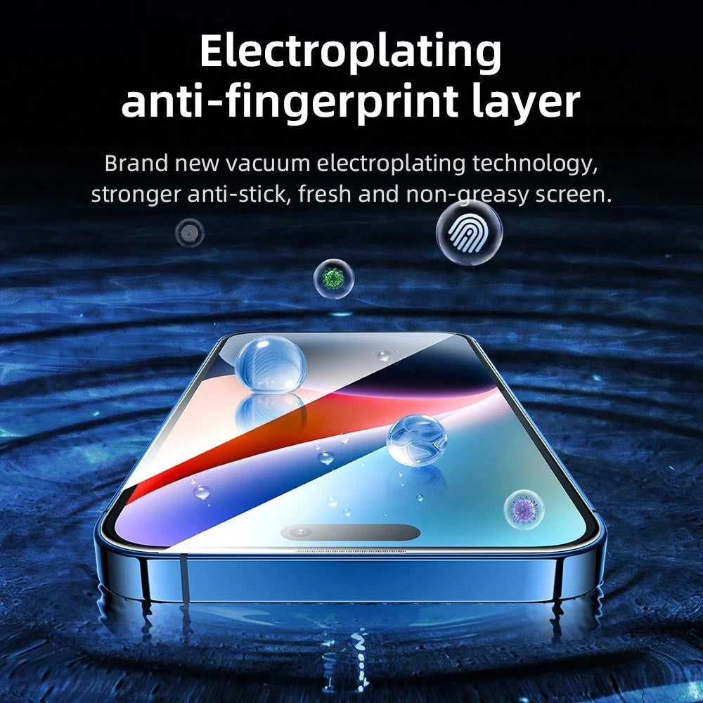 Протектор за екран Blueo AR Applicator Pro за Apple iPhone 16 Pro, закалено стъкло, пълно залепване, 3D, черен