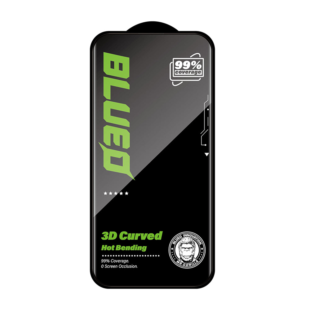 Протектор за екран Blueo HD за Apple iPhone 16 Pro Max, закалено стъкло, пълно залепване, 3D, черен