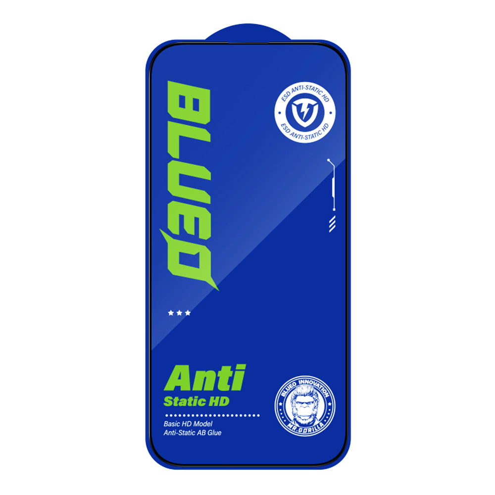 Протектор за екран Blueo Silk HD за Apple iPhone 16 / 15, закалено стъкло, пълно залепване, комплект от 5 броя, 2.5D, черен