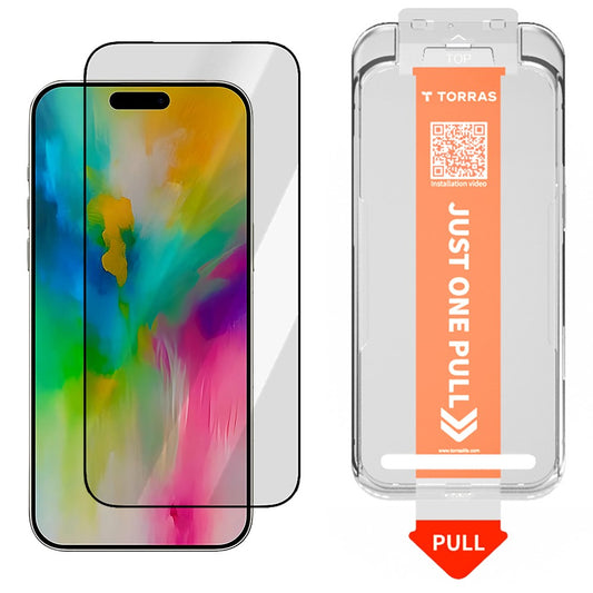 Защитно фолио за екран Torras GlassGo Install Master за Apple iPhone 17, закалено стъкло, Full Glue