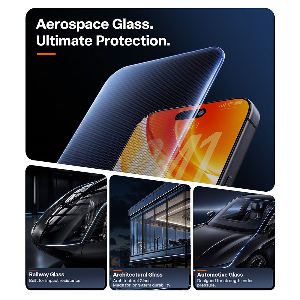 Протектор за екран Torras OrigArmor за Apple iPhone 18 Pro / 17 Pro, закалено стъкло, пълно залепване