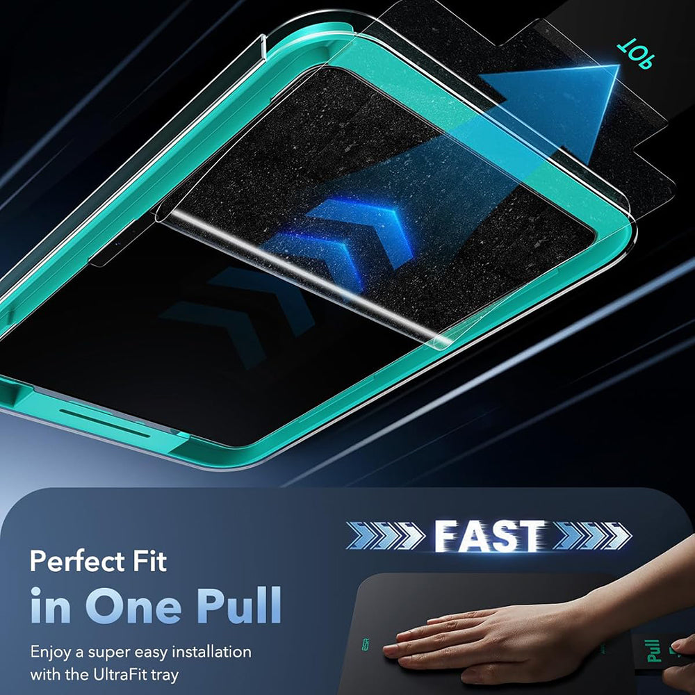Защитно фолио ESR Armorite Paper Feel UltraFit за Apple iPad Air 11 (2026) / Air 11 (2025), закалено стъкло, пълно залепване, комплект от 2 броя