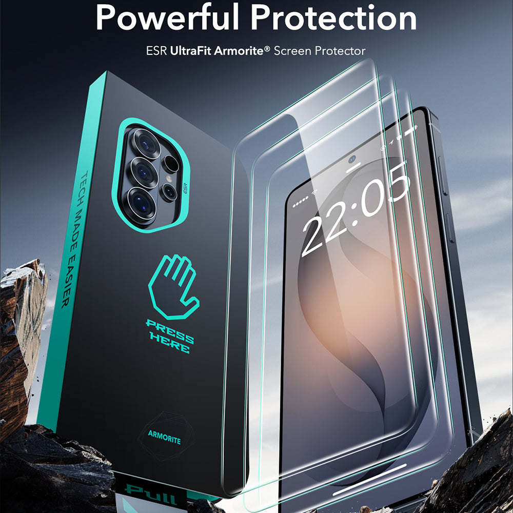 Защитно фолио ESR Armorite за Samsung Galaxy S26 Ultra S948, закалено стъкло, пълно лепило, комплект от 2 броя