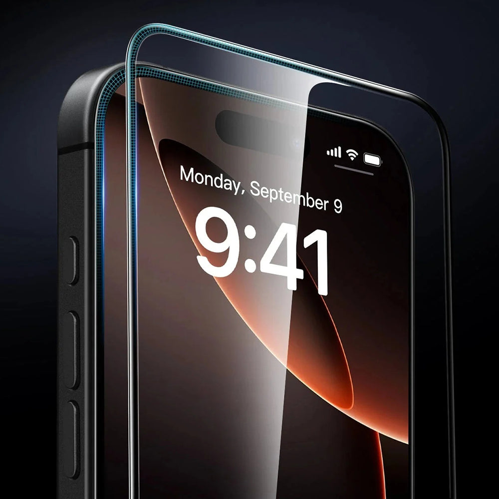 Защитно фолио ESR Armorite UltraFit за Apple iPhone 17 Air, Закалено стъкло, Пълно лепене, Комплект от 3 броя, Черно