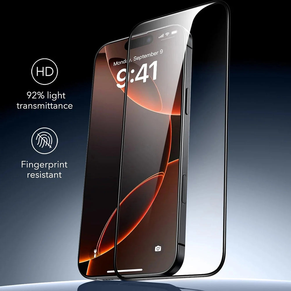 Защитно фолио ESR Armorite UltraFit за Apple iPhone 17 Air, Закалено стъкло, Пълно лепене, Комплект от 3 броя, Черно