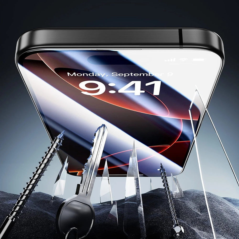 Защитно фолио ESR Armorite UltraFit за Apple iPhone 17 Air, Закалено стъкло, Пълно лепене, Комплект от 3 броя, Черно