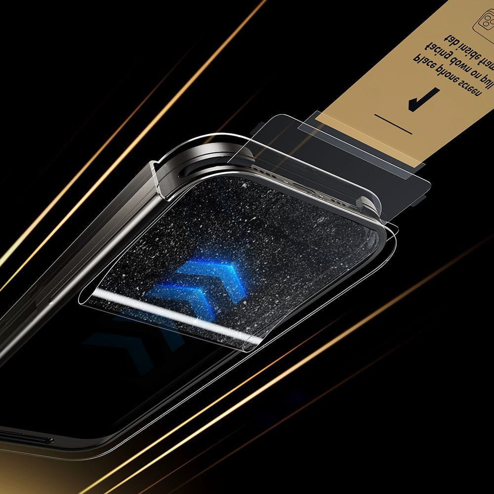 Защитно фолио ESR UltraFit Armorite Pro за Apple iPhone 17 / 16 Pro, закалено стъкло, Full Glue, черно