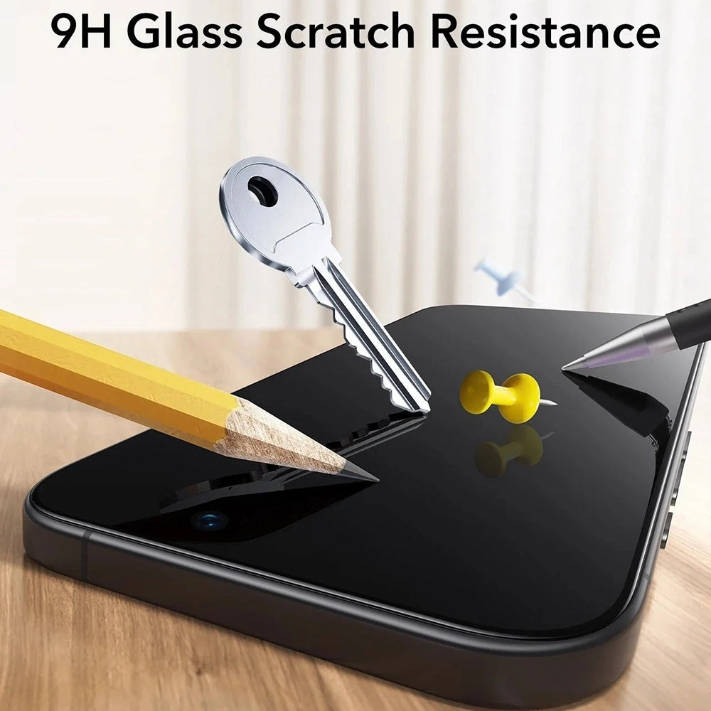 Фолио за защита на екрана ESR UltraFit за Apple iPhone 17 / 16 Pro, Закалено стъкло, Пълно лепило, Комплект 3 броя