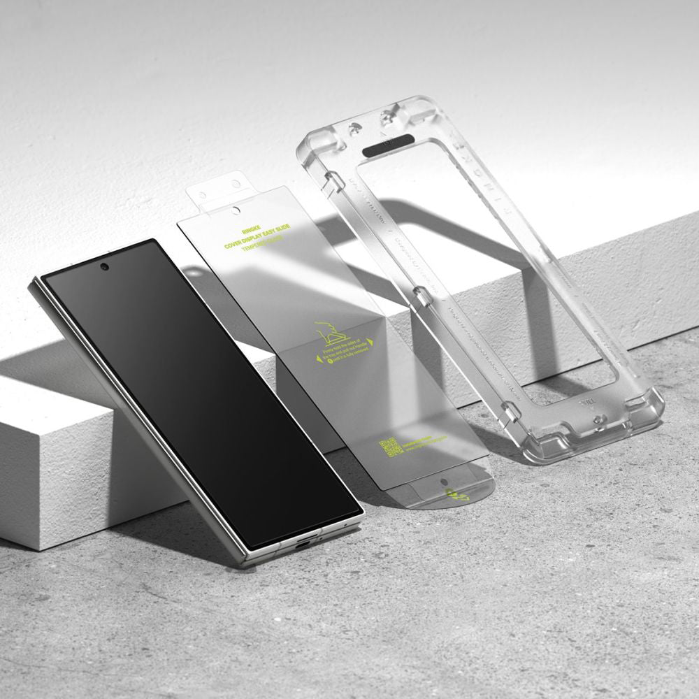 Защитно фолио Ringke Easy Slide за външен екран за Samsung Galaxy Z Fold7 F966, закалено стъкло, пълно залепване, комплект от 2 броя