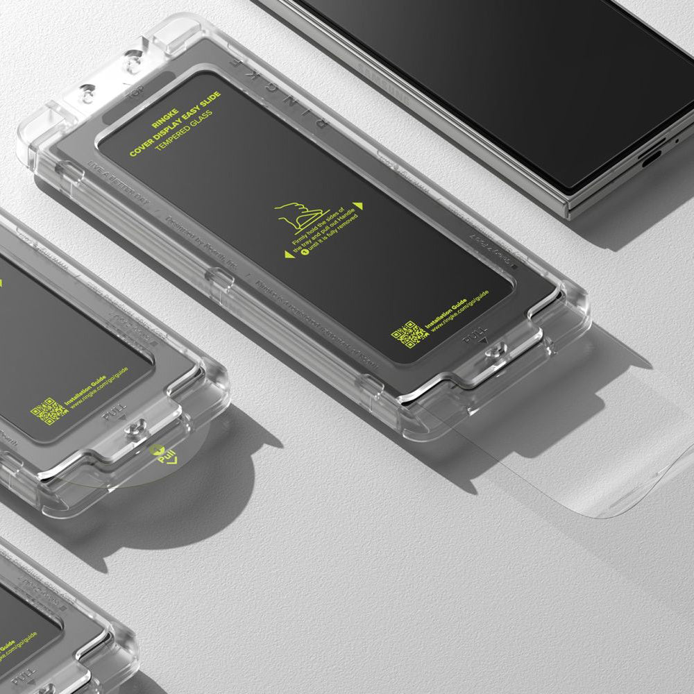 Защитно фолио Ringke Easy Slide за външен екран за Samsung Galaxy Z Fold7 F966, закалено стъкло, пълно залепване, комплект от 2 броя